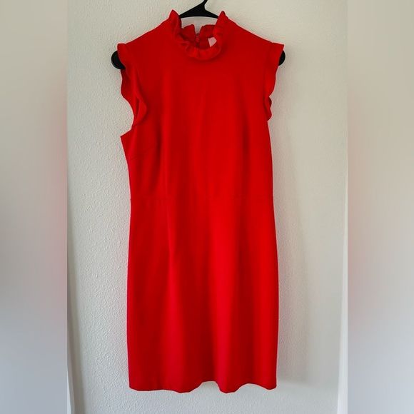 Pretty JB Julie Brown NYC Red Knee Length Holiday Dress Size 4 Christmas - Picture 1 of 3